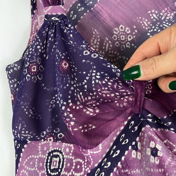 IZ Byer sleeveless sheer boho vibrant top Sz S - Picture 7 of 11